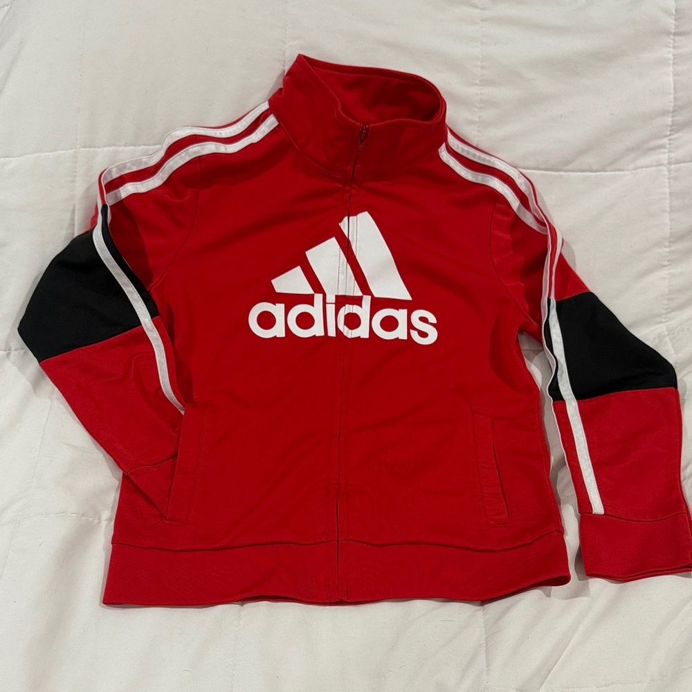Adidas Kids Red and Black Track Jacket
